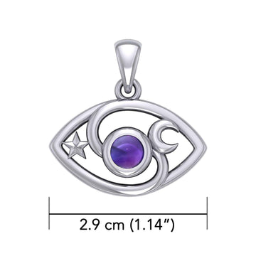 The Peter Stone Eye of God Silver Pendant with Gem TPD6177 - Jewelry